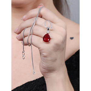 <b>Ruby</b> Water Drop Red Diamond Earrings - Product Image 1