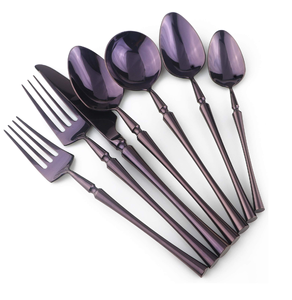 Cuillère à dessert en acier inoxydable de haute qualité couverts noirs 5 pièces couverts cuillère allant au lave-vaisselle prix bon marché - Product Image 2