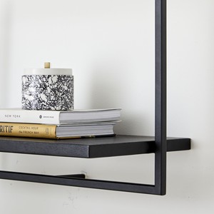 Factory Wholesale Luxury Interior Set of 5 Iron Floating <b>Wall</b> Shelves with Wooden <b>Rack</b> Used <b>for</b> Interior Decoration & Organizer. - Product Image 5