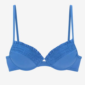 Women Bandeau <b>Bikini</b> <b>Set</b> Two Piece Swimwear Halter Strap Elegant Beach Swimsuit High Quality Front Logo Quick Dry <b>Blue</b> - Product Image 2