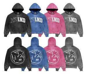 Mode Mineral Wash Hoodie Ensemble 2 Pièces Hommes Survêtement À La Mode En Gros Fournisseur Surdimensionné Stone Wash Hoodie & Jogge - Product Image 4