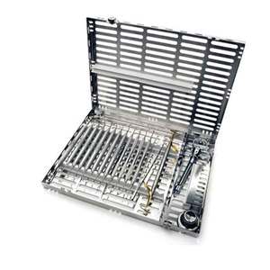 ตลับฆ่าเชื้อแบบมีตราสินค้า ขนาดเล็ก 10 ชิ้น สีเงิน คุณภาพสูง ใช้ซ้ำได้ เกรดผ่าตัด สแตนเลสสำหรับงานทันตกรรม - Product Image 1