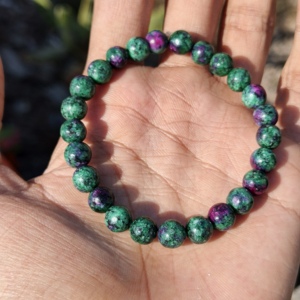 8 MM Cabochon Cut Natural Ruby Zoisite 925 Sterling <b>Silver</b> Luxury Adjustable Beaded <b>Bracelets</b> Fine Jewelry Wedding Party Gift - Product Image 1