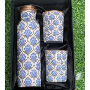 Botella de cobre puro de diseñador de ágata impresa para regalar - Product Image 6