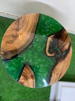 Table à manger ronde moderne en résine époxy Table basse en bois de rivière pour le bureau ou la maison avec ensemble de caractéristiques pour le salon et le bureau