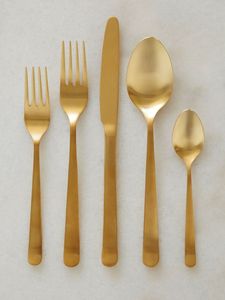 Ensemble de couverts en acier inoxydable fini or ensemble de couverts de luxe moderne pour table à manger, fêtes, événements, mariages, hôtels - Product Image 2