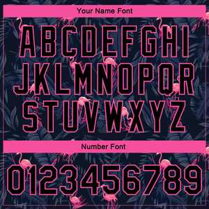 Blouson de sport personnalisé noir et rose-bleu clair Hawaii palmiers et flamant rose 3D veste de sport Full Snap Varsity Letterman pour hommes - Product Image 5