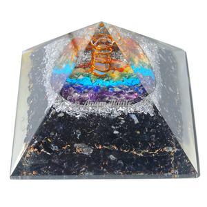 Pyramide d'orgonite à quartz rose Agate sculptée de meilleure qualité pour la protection contre les CEM Pierre précieuse de guérison en ligne à vendre - Product Image 6