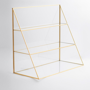 Clear Glass Metal Frame Custom Finished Handmade Storage <b>Cabinet</b> <b>Display</b> Pen Holder Showcase Jewelry Organized Accessories Deco - Product Image 1