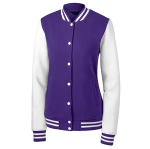 Slim Fit Längliche Sport Outdoor Plain Varsity Jacke Baumwolle Fleece Atmungsaktive Varsity Jacken Großhandel OEM