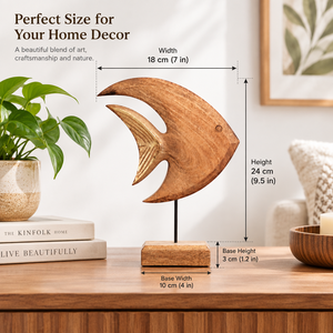 Escultura de Pez de Madera Tallada a Mano, Objeto Decorativo de Estilo Rústico, Decoración de Mesa para el Hogar, Hotel, Restaurante, Tema de Criaturas Marinas - Product Image 4