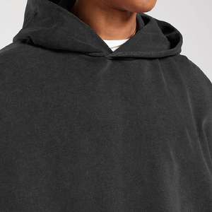 Sweat à capuche et pantalon de jogging noirs personnalisés Survêtement surdimensionné pour hommes Survêtements Pantalon de survêtement et sweat à capuche empilés personnalisés Ensemble pour hommes - Product Image 5
