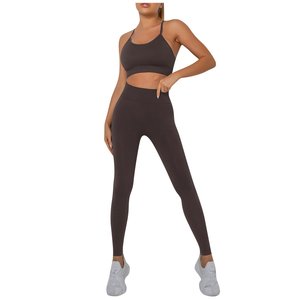 Vente en gros d'ensembles de yoga à haute élasticité pour femmes vêtements de sport respirants pour fitness salle de sport ensembles de yoga fitness pour femmes - Product Image 1