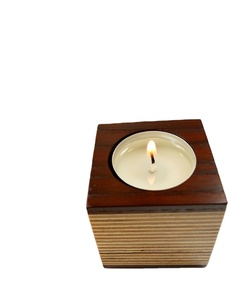 Porte-câble de forme carrée porte-bougie en bois pour la décoration de la maison fête de mariage dessus de table bougeoirs porte-bougie - Product Image 2