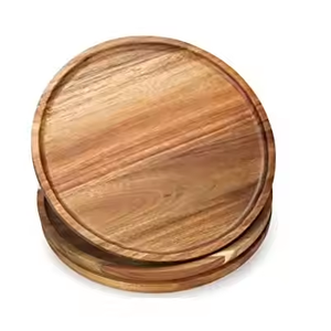 Assiette de service en bois la plus vendue, style campagnard, design rond, pour les fêtes, vaisselle de table à domicile par Saniya Handicraft - Product Image 3