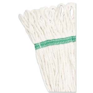 Boardwalk BWK502WHEA 5-inch Super Loop Floor Wet <b>Mop</b> Head Medium White Cotton/Synthetic Fiber with Plastic Handle - Product Image 3