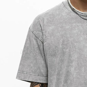 T-shirt décontracté de haute qualité, effet délavé, confortable, style streetwear, coton doux, tissu durable, idéal pour un usage quotidien - Product Image 4