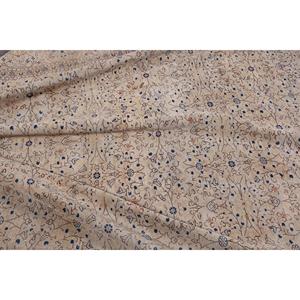 Alfombra Turca Vintage de 6.4x9.4 pies, Alfombra Beige con Diseño de Plantas y Árboles - Product Image 5