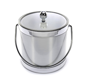 Cubo de hielo de aluminio de Estilo Vintage grande con mango, utensilios de acero, Enfriador de pie para vino y uso en fiestas, última calidad - Product Image 6