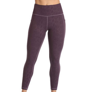 Pantalones de entrenamiento de cintura alta para mujer, precio al por mayor, mallas deportivas informales de Color sólido, ropa de gimnasio transpirable - Product Image 3