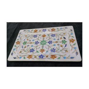 ถาดหินอ่อนสไตล์อิตาลีสุดหรูฝังหินธรรมชาติล้วนด้วยมือสำหรับบ้านและโรงแรม - Product Image 2