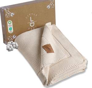 <b>Baby</b> <b>Blanket</b> Alina - 80x100cm (100% Organic Cotton - 380gr) Earth Ivory - Product Image 1