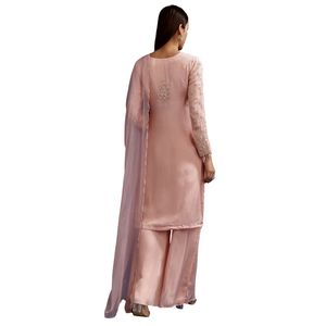 Set Kurta da lavoro ricamato Moti rosa Baby con Dupatta all'ingrosso donna abbigliamento etnico OEM fornitore di fabbrica abbigliamento personalizzato per feste - Product Image 5
