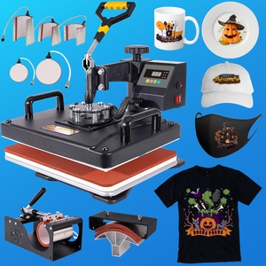 8 in 1 Combo Multifunction Manual New Heat Press Machine Magic Mug Sublimation T-Shirt Printing Machine 110V/220V 1250W