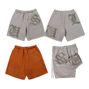 Pantalones Cortos Deportivos de Felpa Francesa Personalizados OEM, 100% Algodón Pesado, Bordado, Estilo Urbano, Aspecto Desgastado Vintage, Unisex para Hombre - Product Image 6