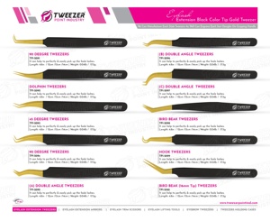 Pinces à épiler à pointe en fibre pour cils individuels classiques et volume, pinces à cils en acier inoxydable 12 cm, légères et faites à la main - Product Image 6