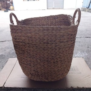 Ensemble de 3 paniers carrés hauts en jacinthe d'eau, couleur naturelle, durables et multifonctionnels, pour boissons, aliments, fruits, maison et bureau - Product Image 1