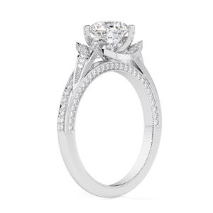 แหวนหมั้นเพชรทรงกลมสำหรับผู้หญิงบิดซ่อนรัศมีวงแหวนสำหรับผู้หญิง - Product Image 6