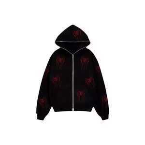 เสื้อฮู้ด2025คริสตัลพลอยเทียมมีซิปพิมพ์ลายชุดลำลองเสื้อแนวสตรีทผ้าระบายความร้อนแบบซิปรูดแบบวินเทจ - Product Image 3