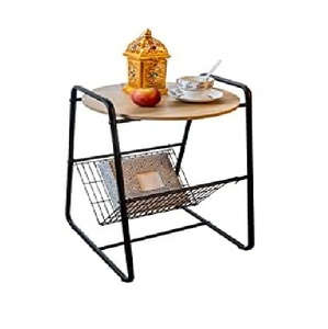 <b>Round</b> Display Wooden Top <b>Storage</b> <b>Side</b> <b>Table</b> Handmade High Quality Metal Strong Weight Lifted Nest and Wooden Metal <b>Side</b> <b>Tables</b> - Product Image 1