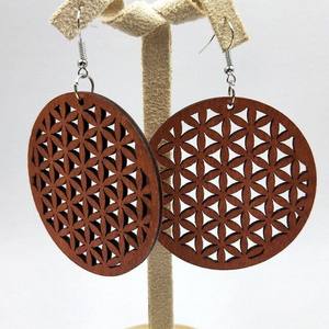 Pendientes Afro de madera Natural para mujer, aretes africanos de madera personalizados - Product Image 3