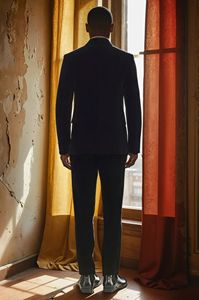 Custom Men's High Quality Embroidery Black Suits 2 Pieces Plus Size Slim Fit Single Breasted <b>Forms</b> Wedding <b>Dress</b> Tuxedo for Men - Product Image 2