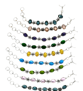 Women's Stylish Same-Color Gemstone Fashion <b>Bracelet</b> Chunky Bangles with <b>Copper</b> Brass Jewelry for Fashion Enthusiasts - Product Image 2