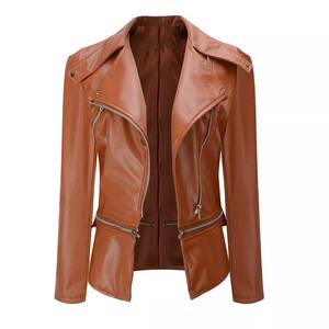 Abrigo de piel de oveja para mujer tejido por encargo venta al por mayor suelta moda suave chaqueta de cuero genuino servicio OEM - Product Image 6