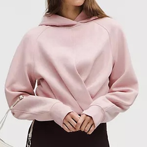 Conjuntos de sudadera con capucha y logotipo personalizado para mujer, sudadera con cremallera de color sólido para mujer - Product Image 2