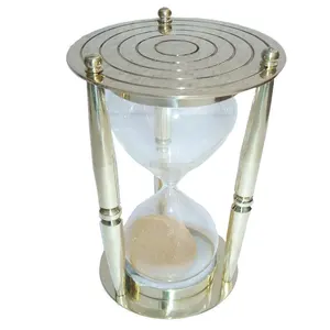 Wooden or Brass Hourglass Sand Timer, Promotional Sandtimer Hourglass, for School Office Home Decoration with Your Name Logo