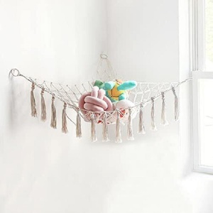 कपास मैक्रेम खिलौना भंडारण पालतू जानवरों/खिलौनों के लिए हमॉक सॉफ्ट स्टोरेज नेट 36x36x36 इंच - Product Image 2