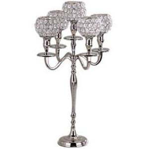 Accessoires de foudre de candélabre de grande taille de couleur d'or de conception fabuleuse pour le bougeoir de candélabre de décoration de mariage et de fête - Product Image 2