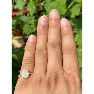 Bague vintage en opale naturelle, argent sterling 925, faite à la main, style antique, bague en pierres précieuses, fournisseur de bijoux en gros - Product Image 4