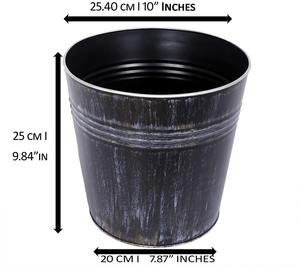 Jardinière en métal noir vintage de designer pour l'arrangement de plantes d'intérieur, style contemporain pour la maison et usage décoratif en provenance d'Inde - Product Image 6