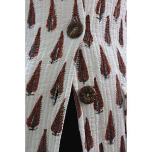 Women's Lightweight Quilted Cotton <b>Jacket</b> Printed <b>White</b> Fashion Wear for Summer - Product Image 4