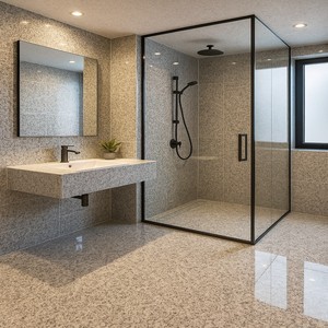 หินแกรนิตซาฟารีสีขาวเป็นมิตรกับสิ่งแวดล้อมสำหรับใช้ในครัวห้องน้ำดีไซน์ทันสมัยพื้นผิวขัดเงาตัดตามขนาด - Product Image 1