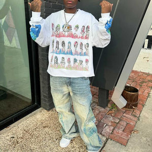 เสื้อยืดแขนยาวสั่งทำพิเศษสำหรับผู้ชาย พิมพ์ลายคุณภาพสูง คอกลม สไตล์ลำลอง พิมพ์ลายตัวอักษร รับผลิตแบบ OEM เสื้อยืดโอเวอร์ไซส์สำหรับผู้ชาย - Product Image 5