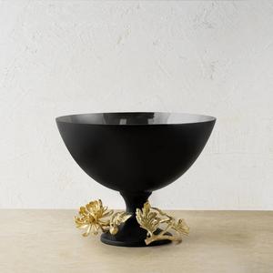 Bols de service en métal antique de qualité supérieure avec des détails floraux idéaux pour les tables sophistiquées et les repas de fête - Product Image 4