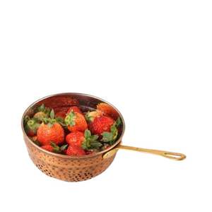 Grand passoire en argent avec poignée en laiton, passoire de cuisine pour la décoration de la maison, design Art déco, artisanal - Product Image 4