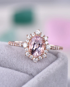 Pink <b>Moissanite</b> Prong Set <b>Ring</b> 925 Sterling Silver Vintage Design Women's Jewelry <b>Engagement</b> Anniversary Wedding Bands - Product Image 1